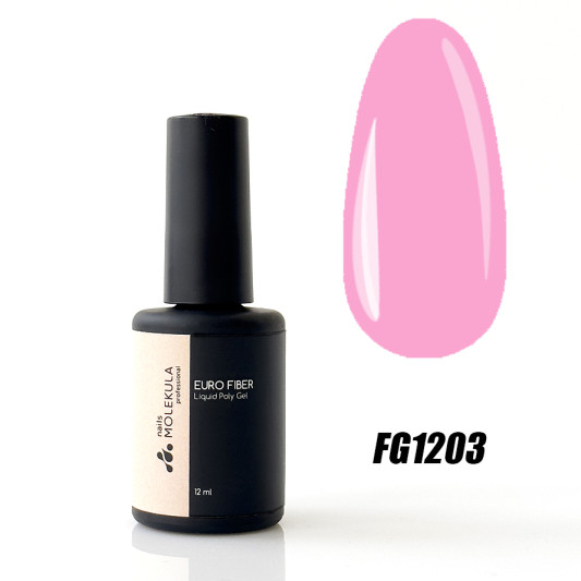 Моделююча гель-база (рожева) Nails Molekula Euro Fiber Gel 12 мл