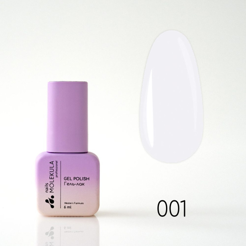 Гель-лак Gel Polish №001 Білий Nails Molekula 6 мл Гель-лак Gel Polish №001 Білий Nails Molekula 6 мл