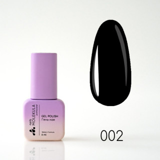 Гель-лак Gel Polish №002 Чорний Nails Molekula 6 мл
