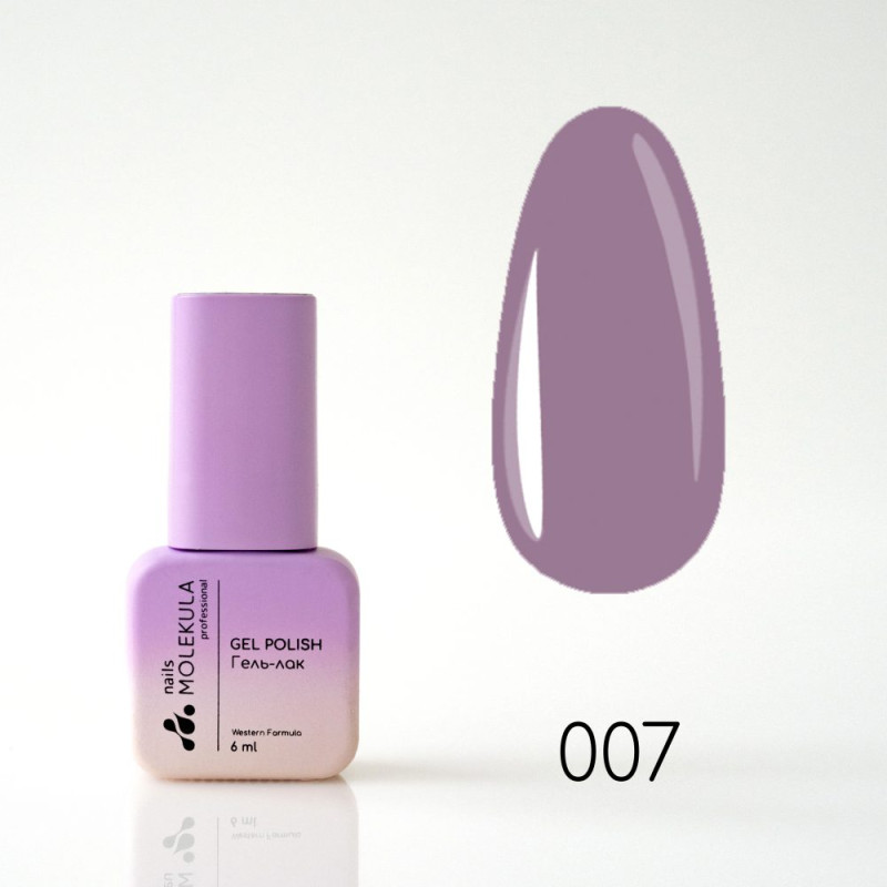 Гель-лак Gel Polish №007 Лилово-серый Nails Molekula 6 мл Гель-лак Gel Polish №007 Лилово-серый Nails Molekula 6 мл