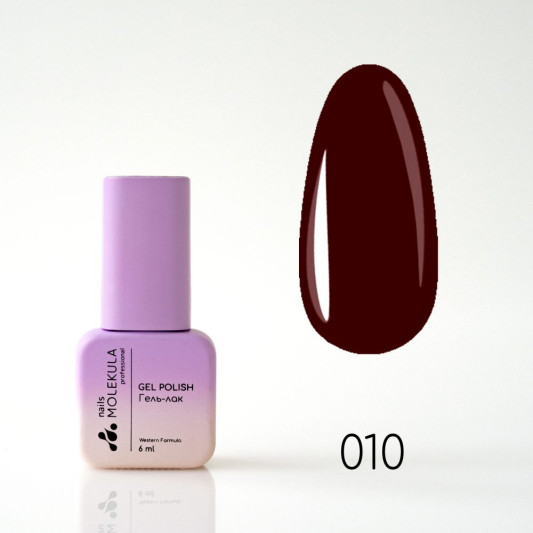 Гель-лак Gel Polish №010 Темний сливовий Nails Molekula 6 мл