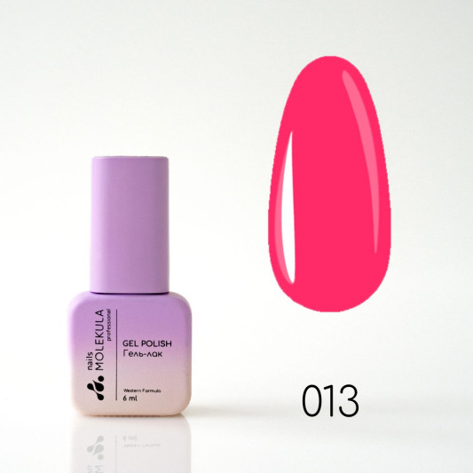 Гель-лак Gel Polish №013 Яскраво-рожевий неон Nails Molekula 6 мл