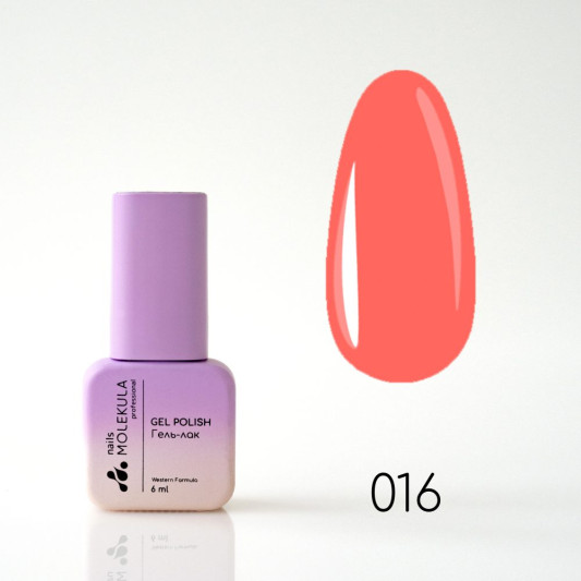 Гель-лак Gel Polish №016 Персиковий Nails Molekula 6 мл