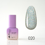 Гель-лак Gel Polish №020 Голографік срібло Nails Molekula 6 мл