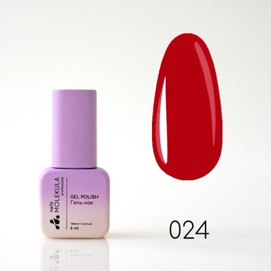Гель-лак Gel Polish №024 Червоний класик Nails Molekula 6 мл