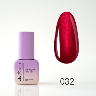 Гель-лак Gel Polish №032 Червоний перламутр Nails Molekula 6 мл