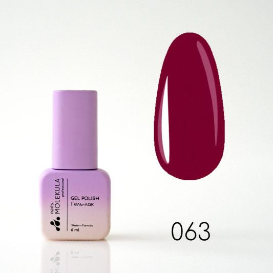 Гель-лак Gel Polish №063 Вишневий Nails Molekula 6 мл