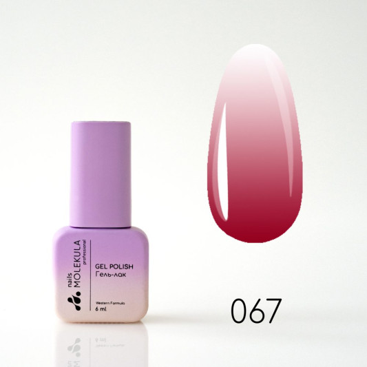 Гель-лак Gel Polish №067 Вітражний червоний Nails Molekula 6 мл