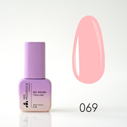 Гель-лак Gel Polish №069 Світло рожевий Nails Molekula 6 мл