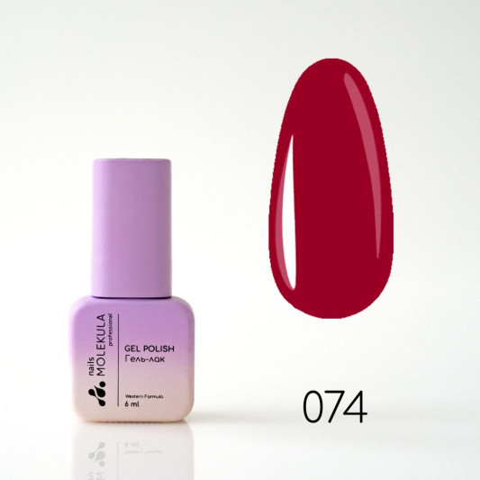 Гель-лак Gel Polish №074 Темно-червоний Nails Molekula 6 мл