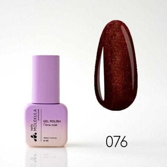 Гель-лак Gel Polish №076 Вишневий перламутр Nails Molekula 6 мл