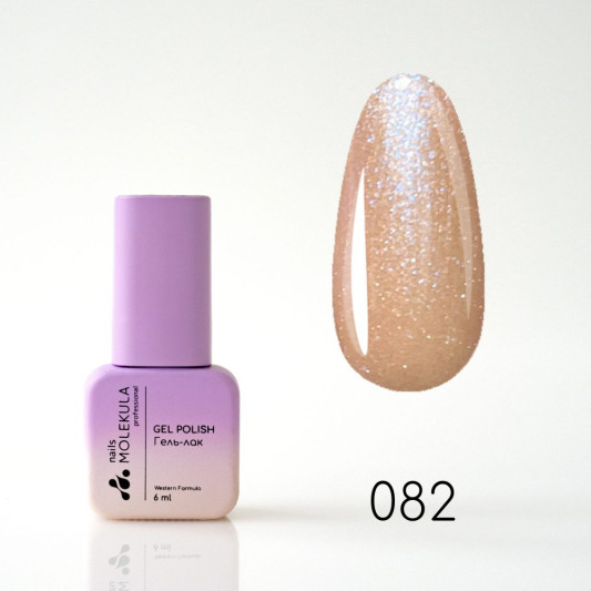 Гель-лак Gel Polish №082 Хамелеон персиковий з блакитним відливом Nails Molekula 6 мл
