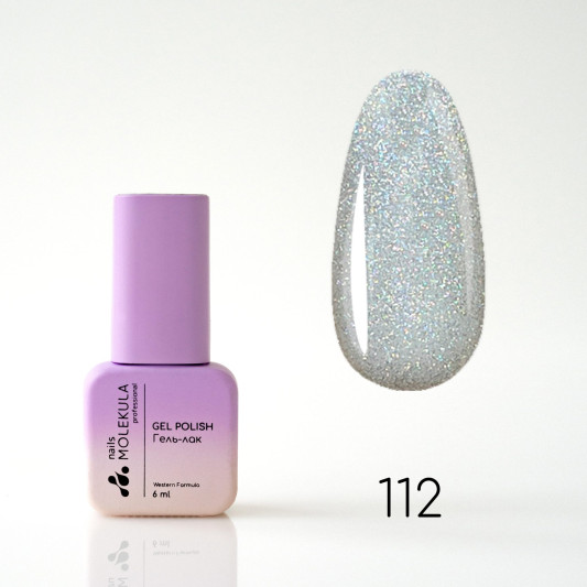 Гель-лак Gel Polish №112 Перламутр срібло Nails Molekula 6 мл
