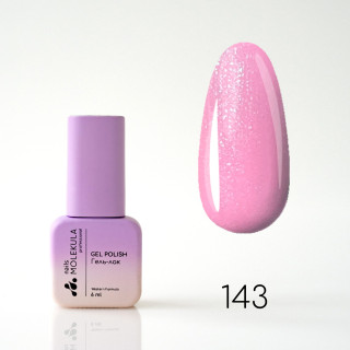 Гель-лак Gel Polish №143 Рожевий з мерехтінням Nails Molekula 6 мл
