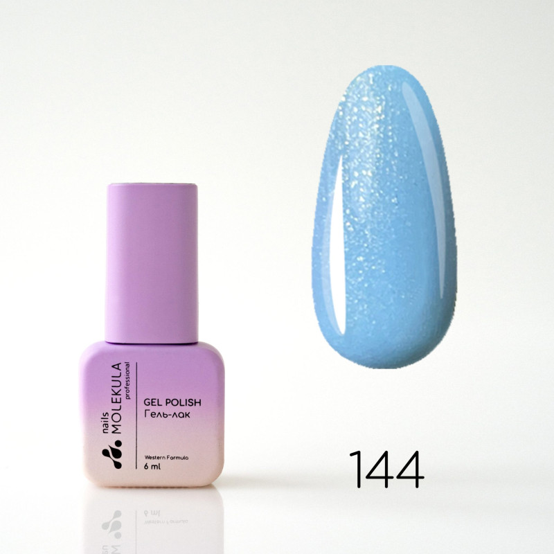 Гель-лак Gel Polish №144 Голубой с мерцанием Nails Molekula 6 мл Гель-лак Gel Polish №144 Голубой с мерцанием Nails Molekula 6 мл