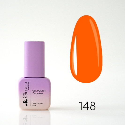 Гель-лак Gel Polish №148 Оранжево рудий неон Nails Molekula 6 мл