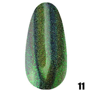 Дзеркальна пудра №11 (Зелено-золота голограма) Molekula Mirror Powder №11 0.8 г