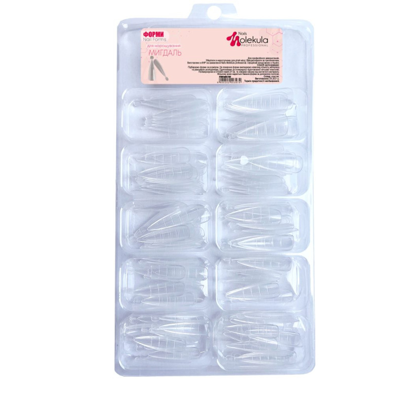 Форми верхні для нарощування (Мигдаль) ML1197 Nails Molekula 100 шт Форми верхні для нарощування (Мигдаль) ML1197 Nails Molekula 100 шт