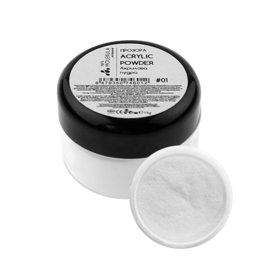 Акрилова пудра Nails Molekula Acrylic Powder 01 прозора 15 г