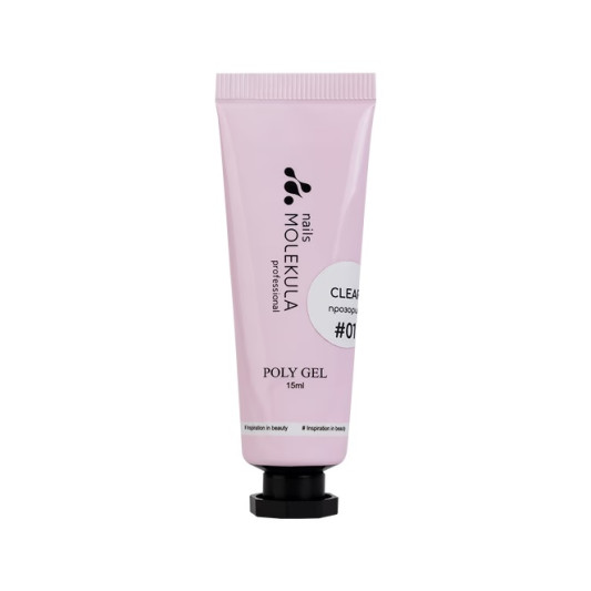 Полігель №01 прозорий Nails Molekula Poly gel №01 Clear 15 мл