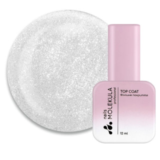 Топ каучуковий з блиском без липкого шару Nails Molekula TOP Rubber SHINE no sticky ML1215 12 мл