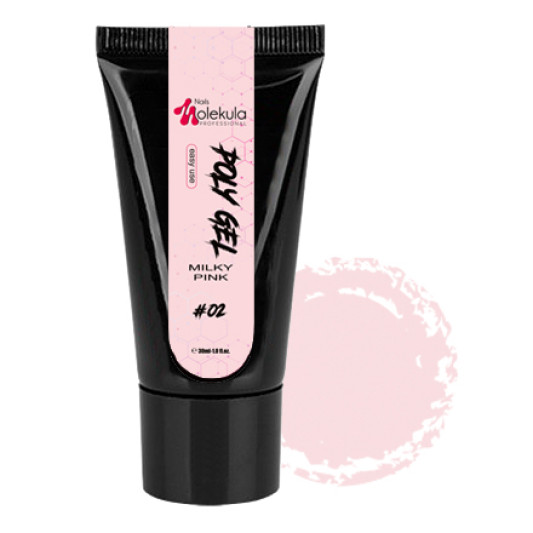 Полігель №02 Milky pink (молочно рожевий) Nails Molekula 15 мл