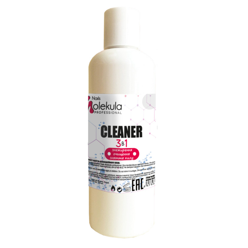 Засіб для знежирення та видалення липкого шару Nails Molekula Cleaner PRO 3в1, 150 мл Засіб для знежирення та видалення липкого шару Nails Molekula Cleaner PRO 3в1, 150 мл