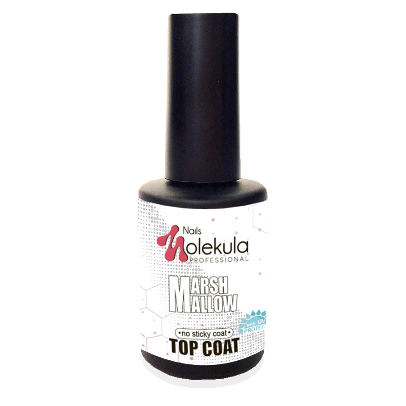 Топ без липкого шару з білими крапками Nails Molekula TOP MARSHMALLOW no sticky 12 мл Топ без липкого шару з білими крапками Nails Molekula TOP MARSHMALLOW no sticky 12 мл
