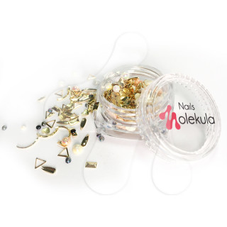 Заклепки мікс фігурок і перли Nails Molekula 100 шт