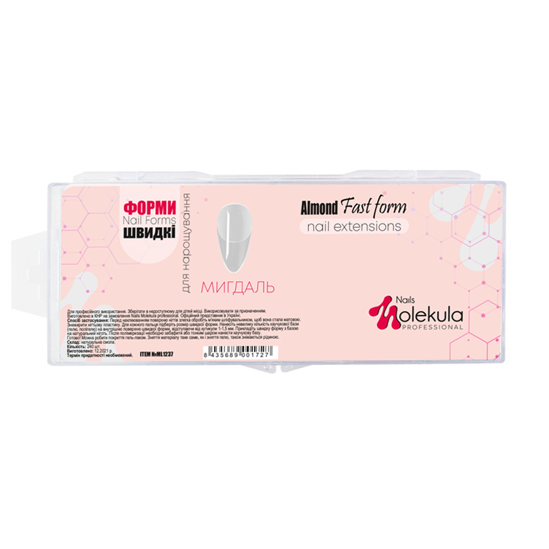 Форми-тіпси Мигдаль Nails Molekula 240 шт Форми-тіпси Мигдаль Nails Molekula 240 шт