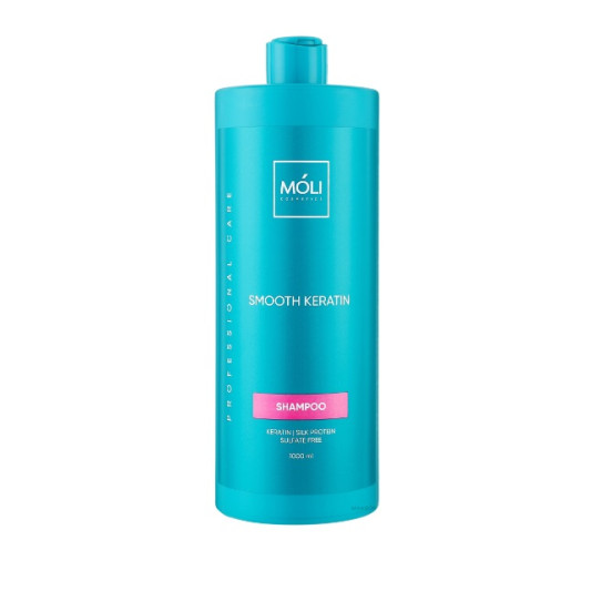 Шампунь безсульфатний з кератином і протеїнами шовку Moli Cosmetics Smooth Keratin 1000 мл