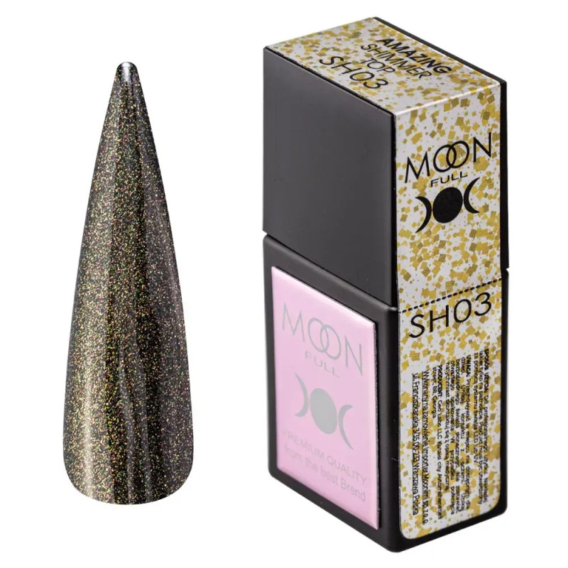Топ з шимером для гель-лаку Moon Amazing Shimmer Top №SH03, 12мл Топ з шимером для гель-лаку Moon Amazing Shimmer Top №SH03, 12мл