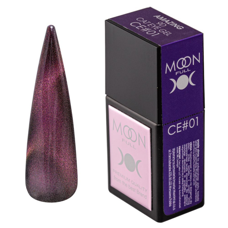 Гель-лак Moon Full Amazing 9D Cat Eye gel CE01, 12 мл Гель-лак Moon Full Amazing 9D Cat Eye gel CE01, 12 мл