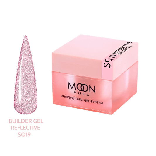 Гель для нарощування нігтів з шимером світловідбиваючий Moon Full Reflective Builder Gel №SQ19 30 мл