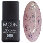 Топ для гель-лаку 8 мл Moon Full Top Leaf Silver (зі срібною поталлю)