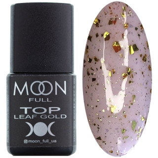 Топ для гель-лаку 8 мл Moon Full Top Leaf Gold (із золотою поталлю)