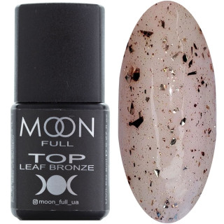 Топ для гель-лаку 8 мл Moon Full Top Leaf Bronze (з бронзовою поталлю)