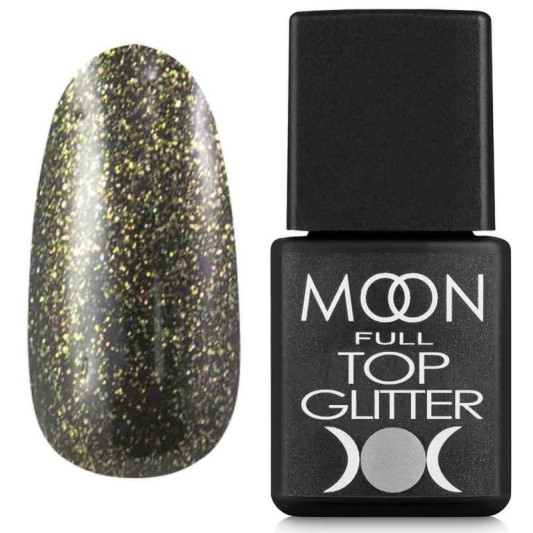 Топ для гель-лаку 8 мл Moon Full Top Glitter Gold №02