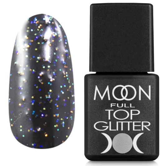 Топ для гель-лаку 8 мл Moon Full Top Glitter Rainbow №01