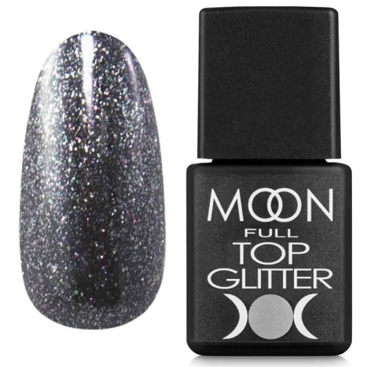 Топ для гель-лаку 8 мл Moon Full Top Glitter Silver №03