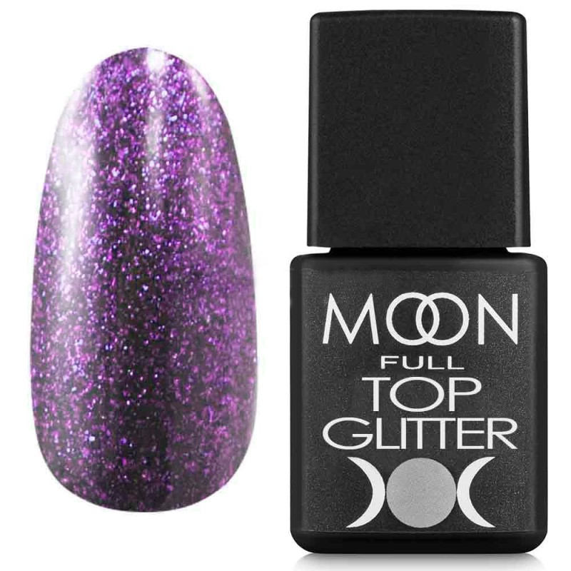 Топ для гель-лаку 8 мл Moon Full Top Glitter Violet №05 Топ для гель-лаку 8 мл Moon Full Top Glitter Violet №05