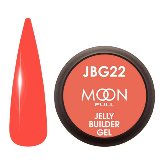Гель-желе для нарощування Moon Full Jelly Builder Gel №22 червоний напівпрозорий, 30 мл