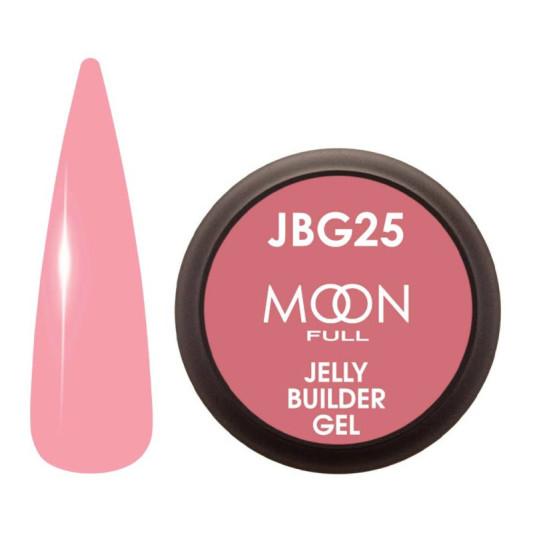 Гель-желе для нарощування Moon Full Jelly Builder Gel №25 ніжно-рожевий напівпрозорий, 30 мл