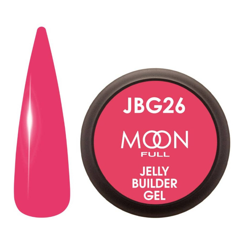 Гель-желе для наращивания Moon Full Jelly Builder Gel №26 розовый насыщенный полупрозрачный, 30 мл Гель-желе для наращивания Moon Full Jelly Builder Gel №26 розовый насыщенный полупрозрачный, 30 мл