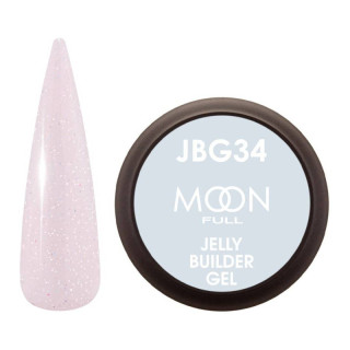 Гель-желе для нарощування Moon Full Jelly Builder Gel №34 рожевий напівпрозорий із шиммером, 30 мл