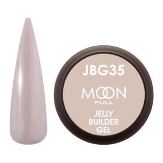 Гель-желе для нарощування Moon Full Jelly Builder Gel №35 Темно-бежевий напівпрозорий із шиммером, 30 мл