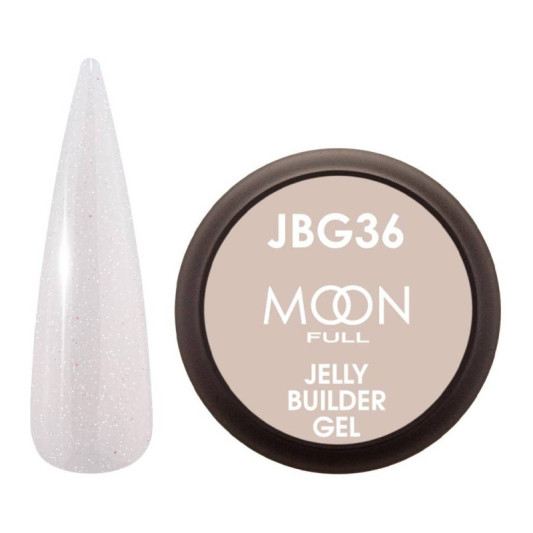 Гель-желе для нарощування Moon Full Jelly Builder Gel №36 молочний із шиммером, 30 мл