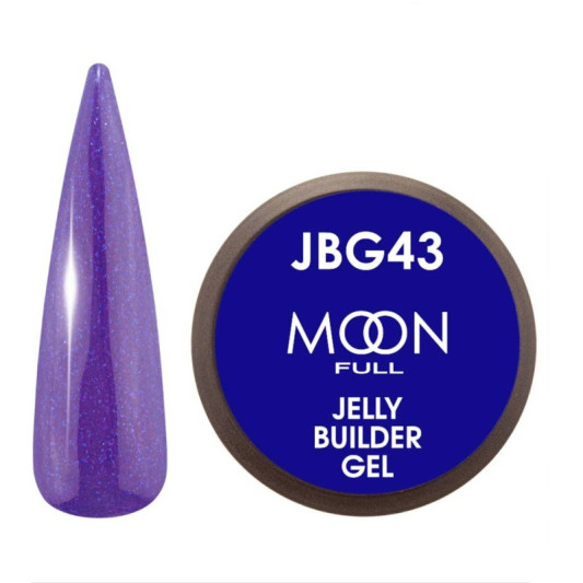 Гель-желе для нарощування Moon Full Jelly Builder Gel №43 фіолетовий з шиммером, 30 мл