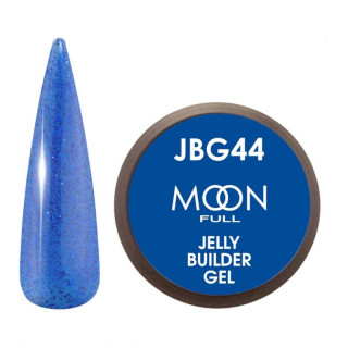 Гель-желе для нарощування Moon Full Jelly Builder Gel №44 синій з шиммером, 30 мл