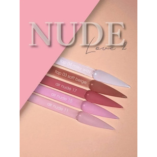 Лімітований набір NUDE LOVE №2  9ml(3 нюдові гель лаки, 2 нюдових топи, NON-WIPE з UV-filter у подарунок!) Moon